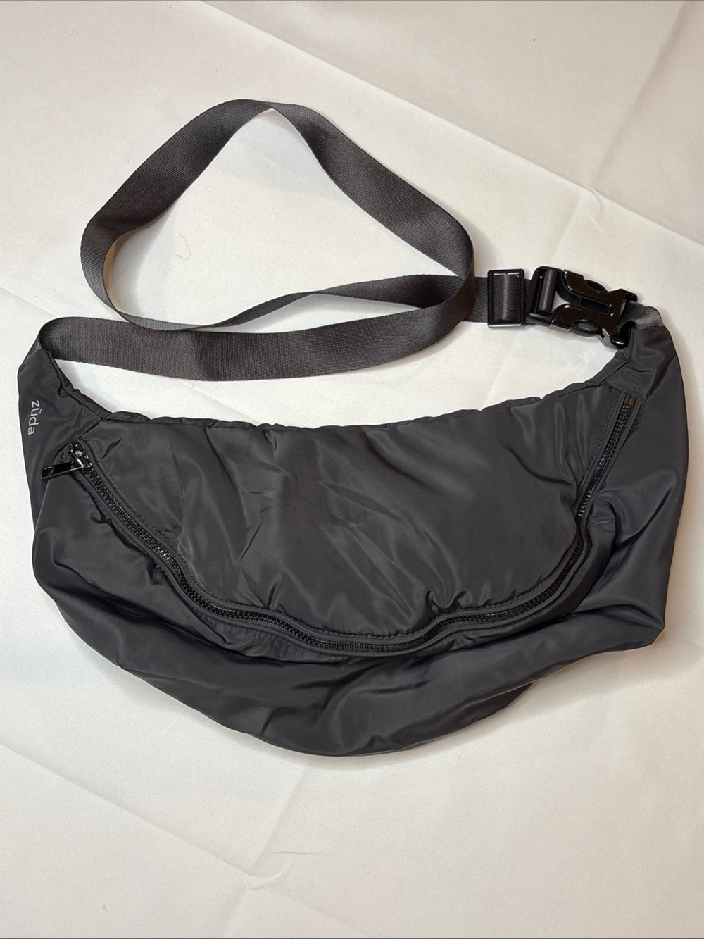 zuda Black Nylon Crossbody Belt Bag